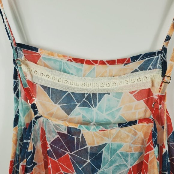 BCBG Asymmetrical Ruffled Sheer Kimono Halter Top (No Sleeve Openings) Sz XS - Picture 2 of 15